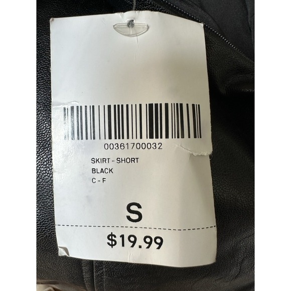 Forever 21 Faux Leather Mini Skirt Size Small Black High Waist Pencil Style - Picture 6 of 8